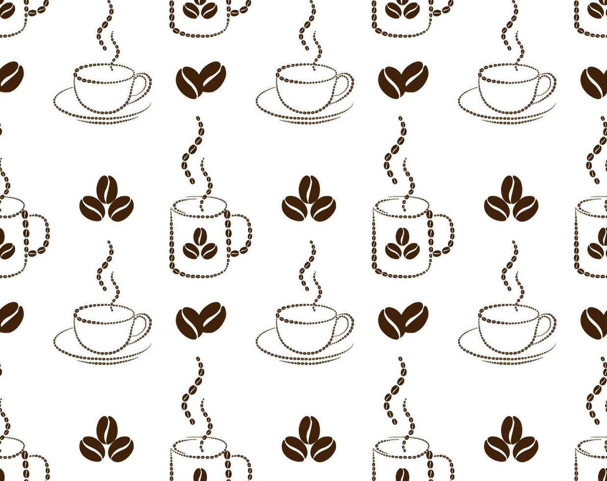 Seamless pattern cups of coffee vector