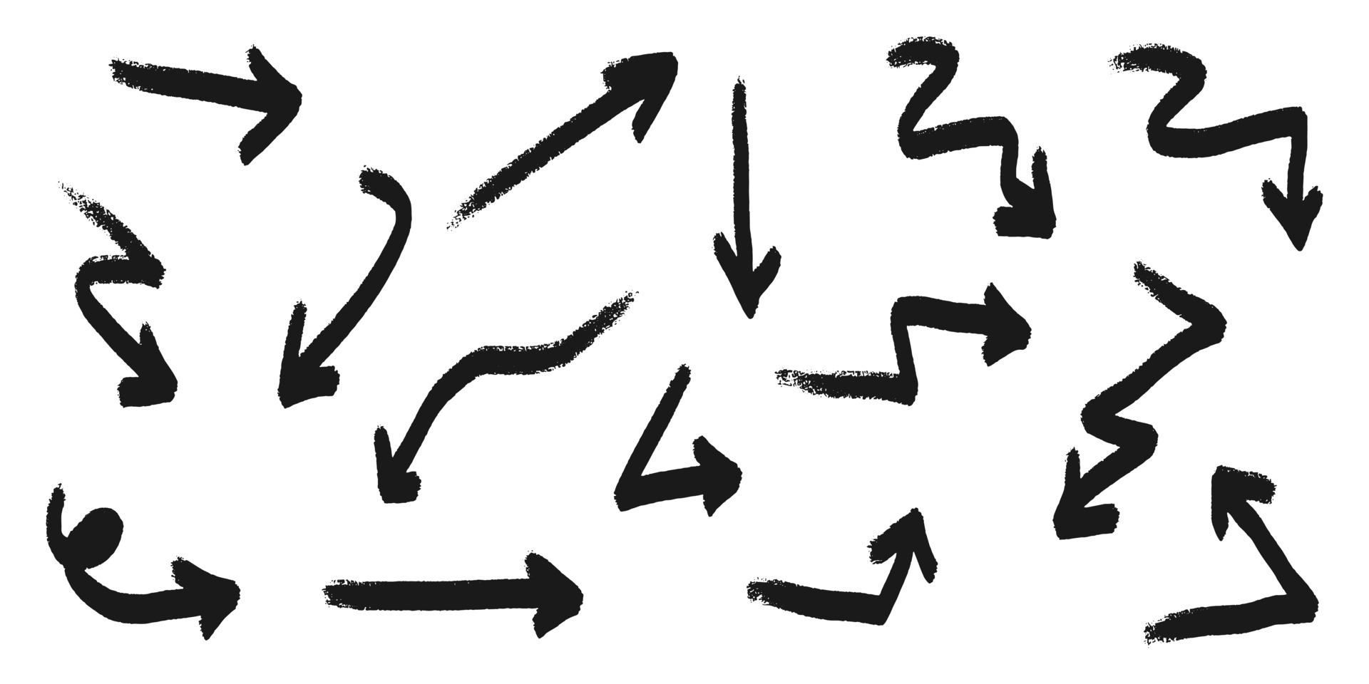 Hand drawn Arrows icons Set. arrow icon with various directions. Doodle