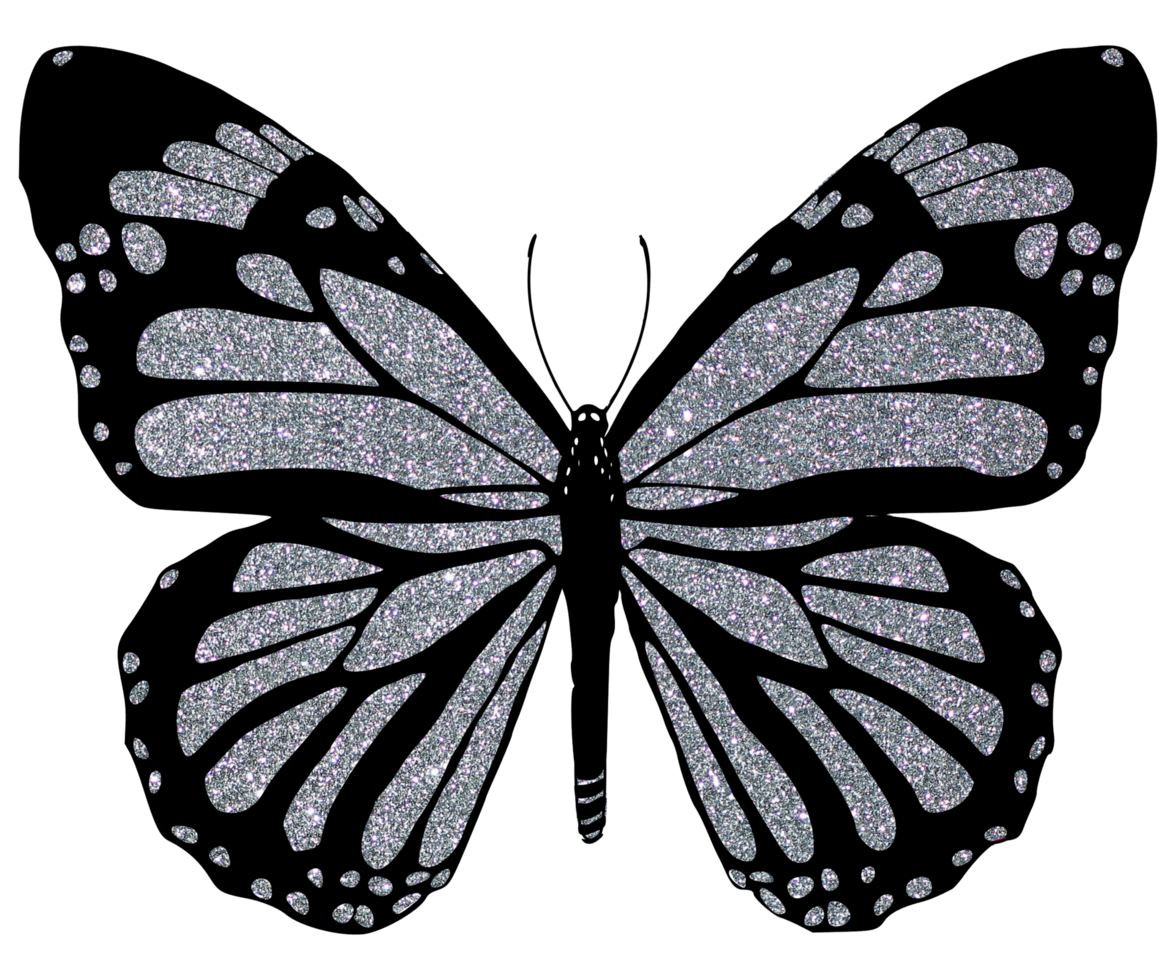 grijs schitteren vlinder png
