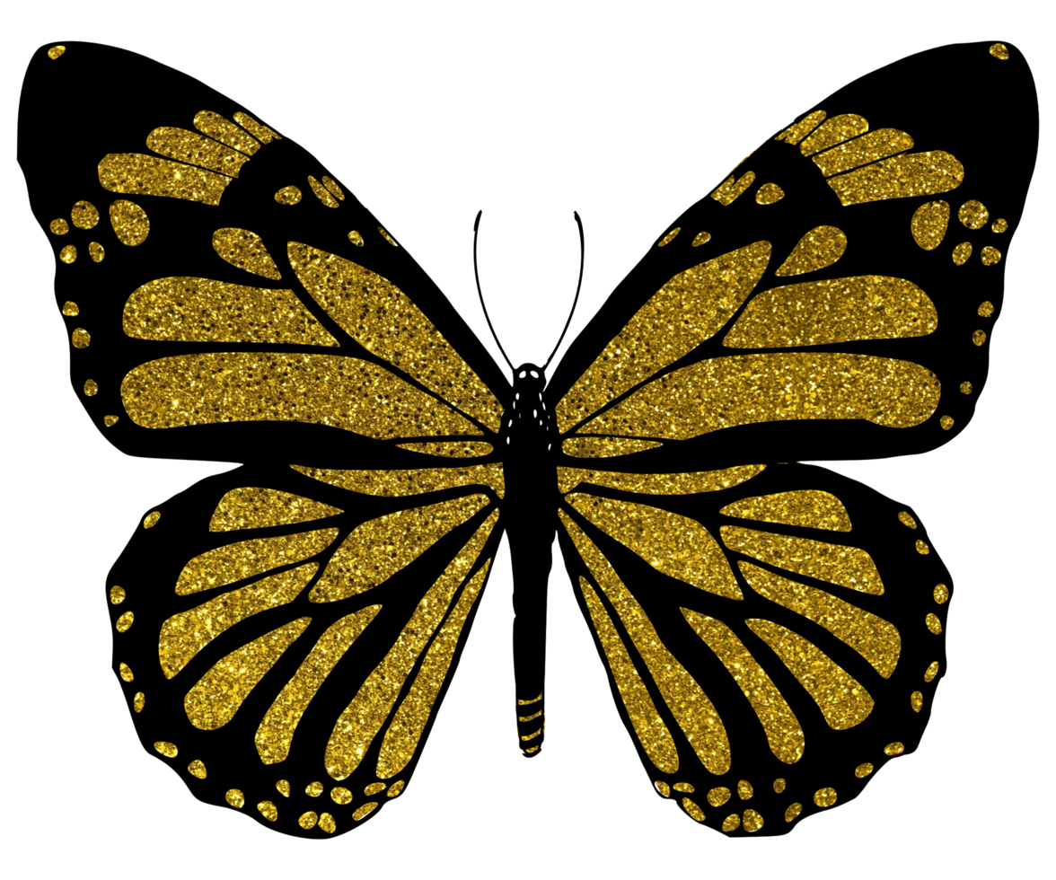yellow glitter butterfly png