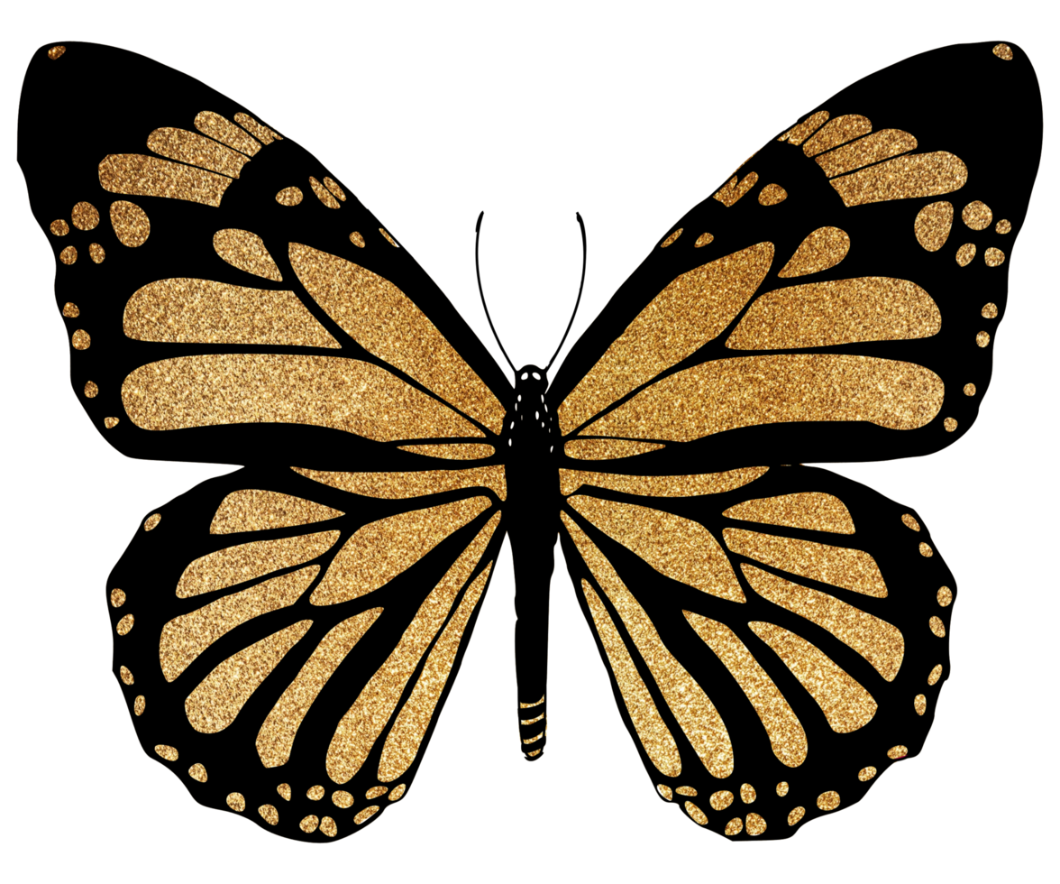 yellow glitter butterfly png