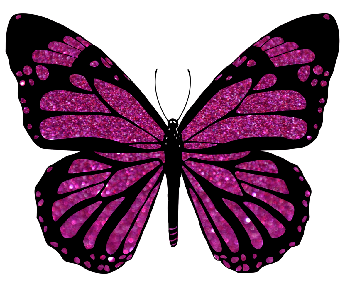 rosa luccichio farfalla design png