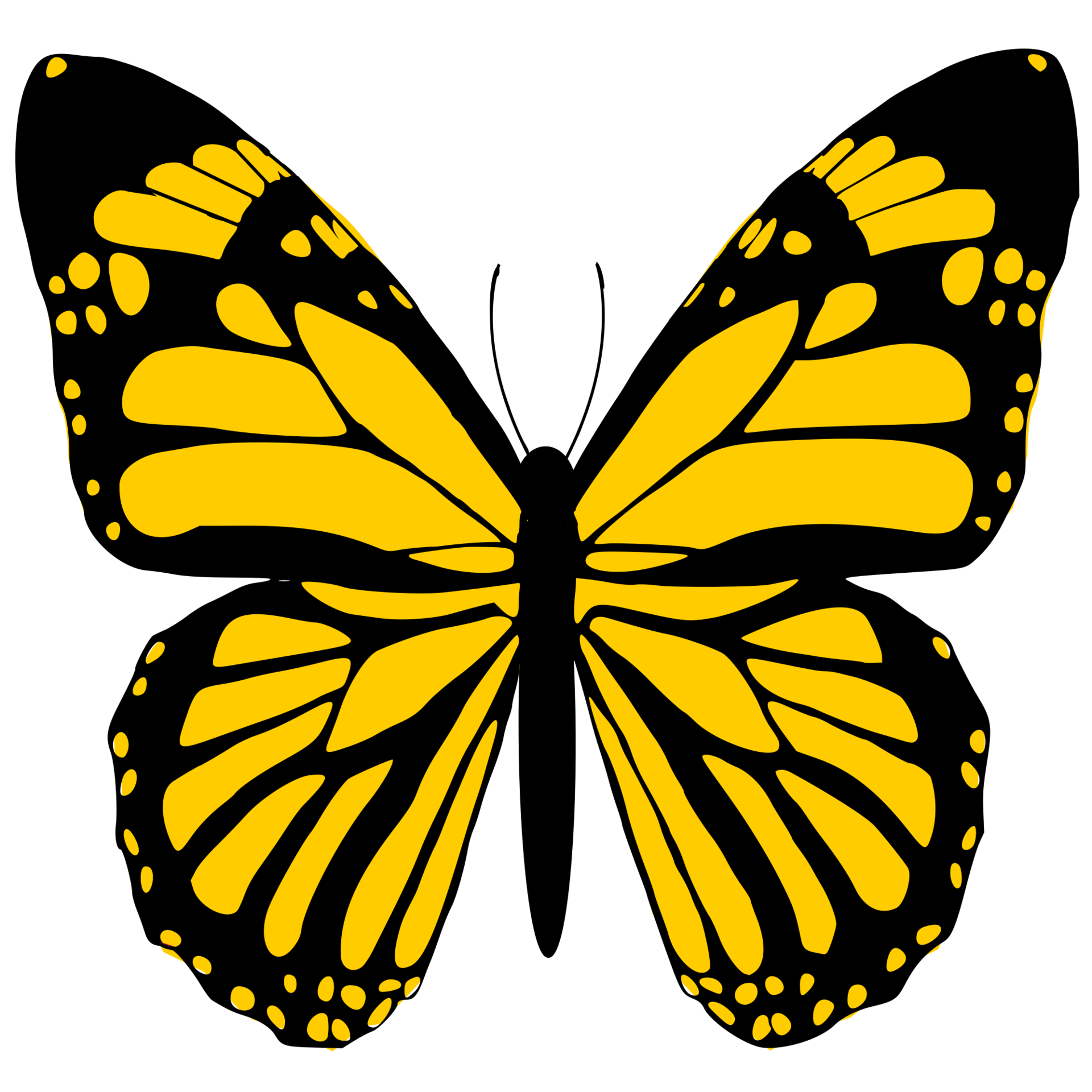 yellow butterfly design 24134732 PNG