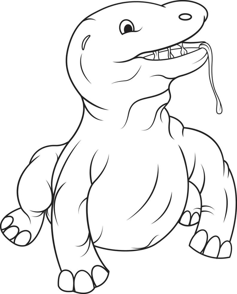 a Komodo dragon with its saliva vector