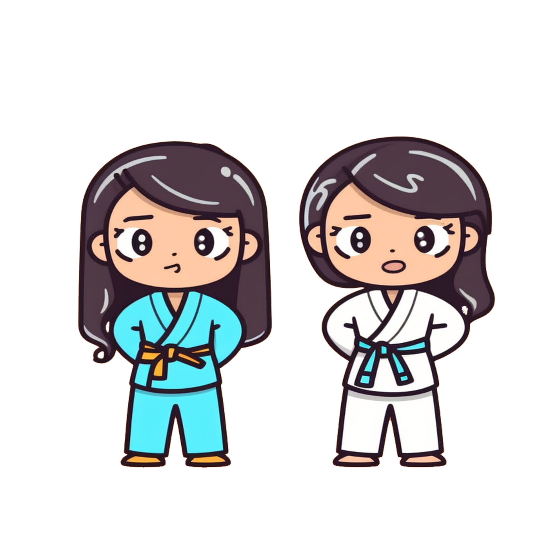 Playful Colorful Taekwondo Characters Engaging Cartoon Illustrations Playful Colorful Taekwondo Characters Engaging Cartoon Illustrations