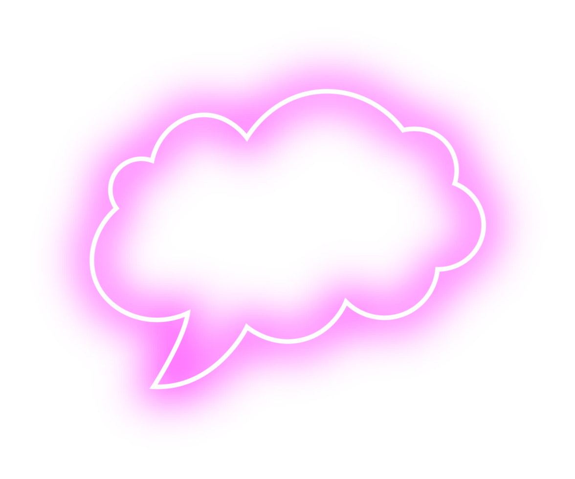 neon bubble speech label png