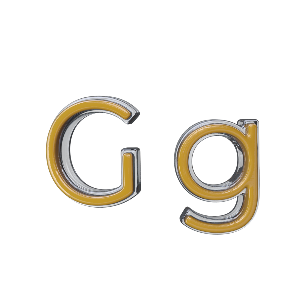 Letter G 3D render transparent background png