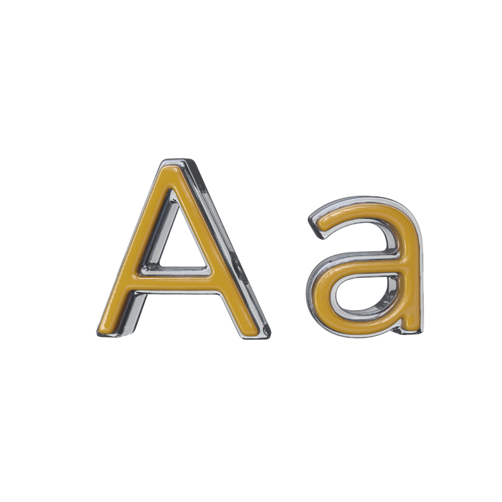 Letter A 3D render transparent background png