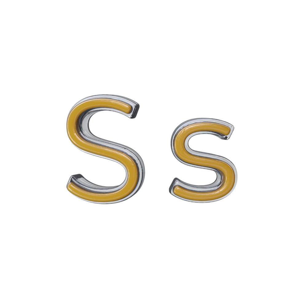 Letter S 3D render transparent background png