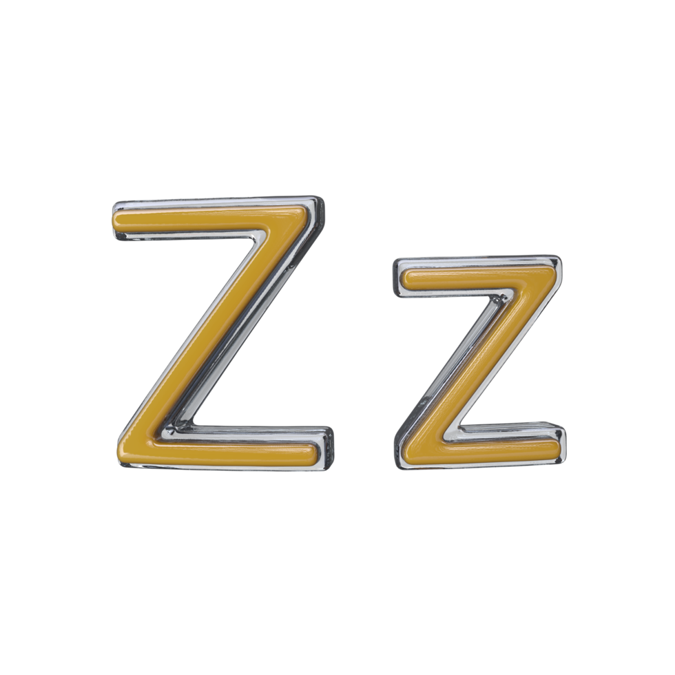 Letter Z 3D render transparent background png