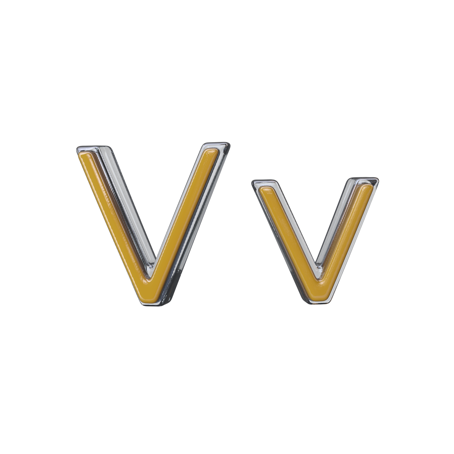 Letter V 3D render transparent background 24135138 PNG