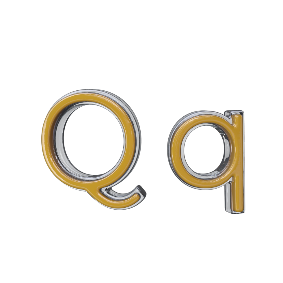 Letter Q 3D render transparent background png