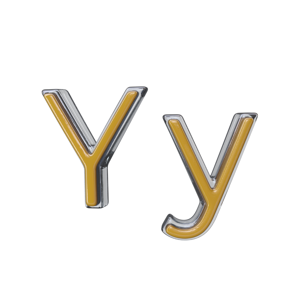 Letter Y 3D render transparent background png