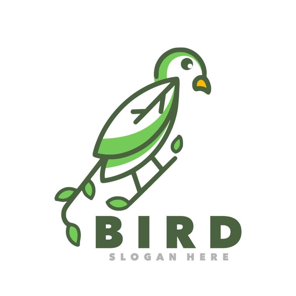 Bird leaf logo vector