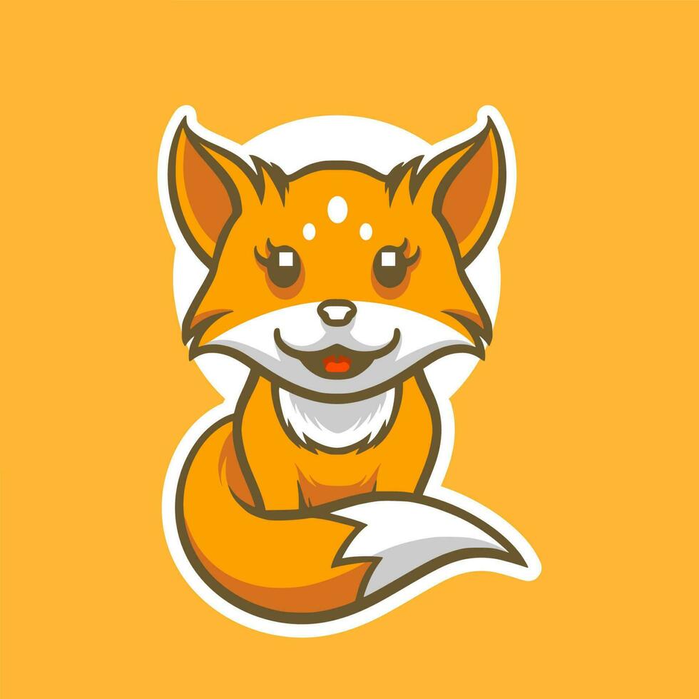 Fox cute cartoon vector