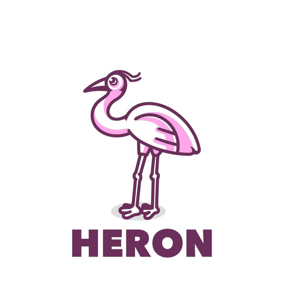 Heron flamingo mascot vector