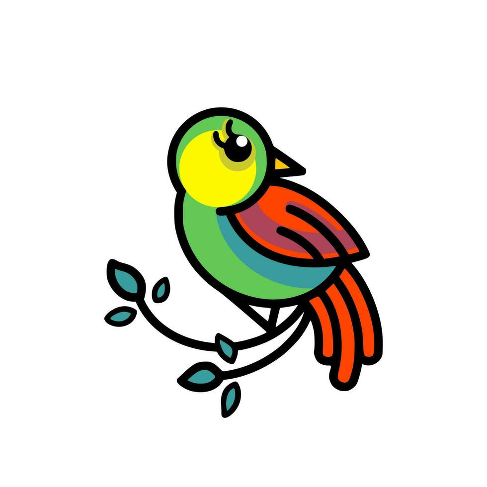 pájaro linda logo vector