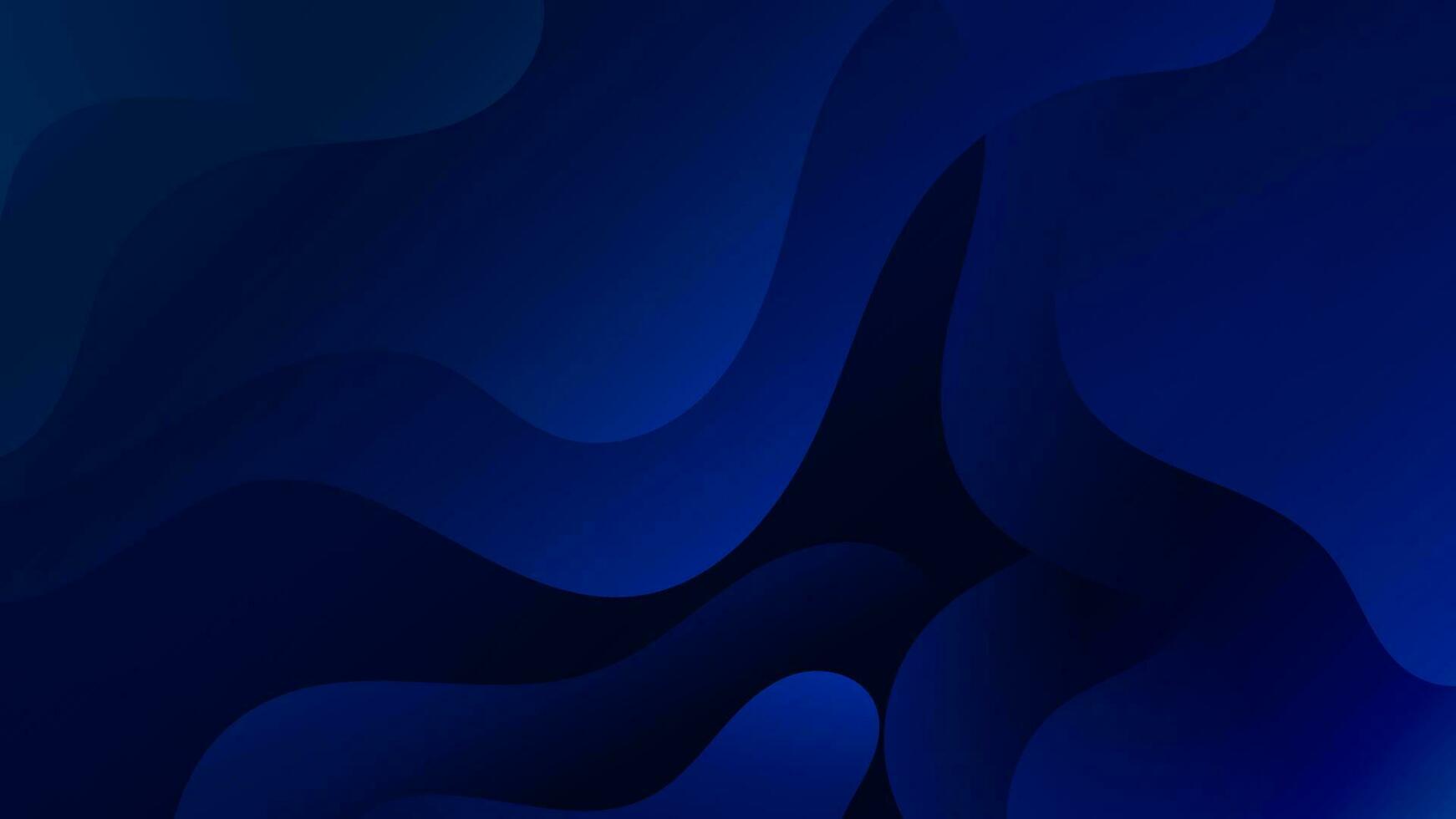 Abstract Gradient dark blue liquid Wave Background vector