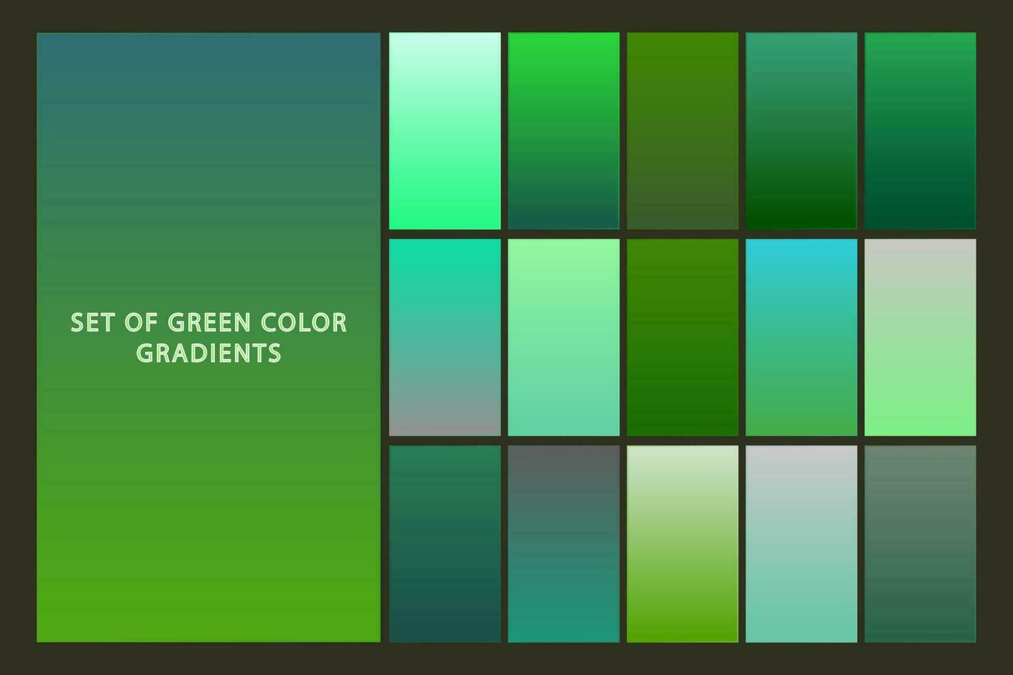 conjunto de verde color gradientes colección plano vector