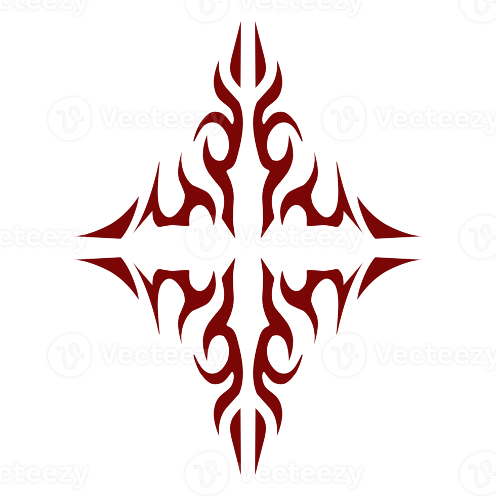Maroon color tribal design illustration. Perfect for tattoos, stickers, icons, logos, hats, wallpaper elements png