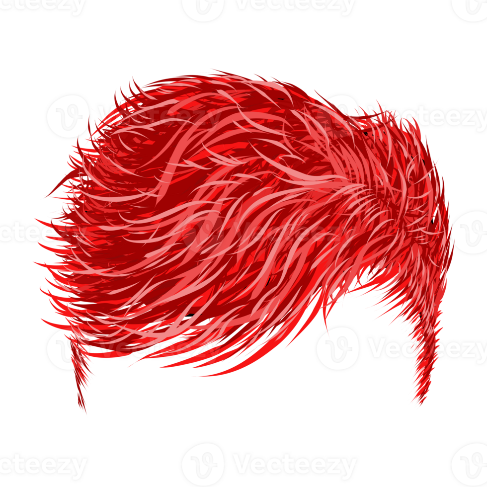 ilustração do uma vermelho cabelo estilo para homens png