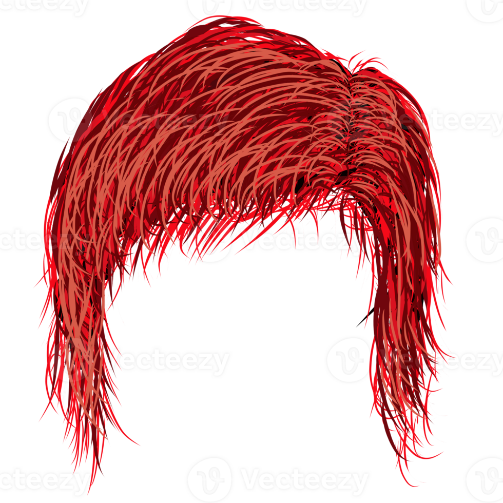 illustration av en röd hår stil för män png