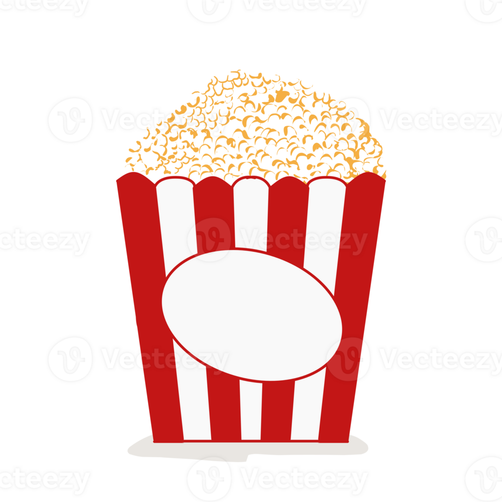 Illustration of delicious popcorn. Perfect for food themed icons, logos, photo elements, posters, banners, stickers png