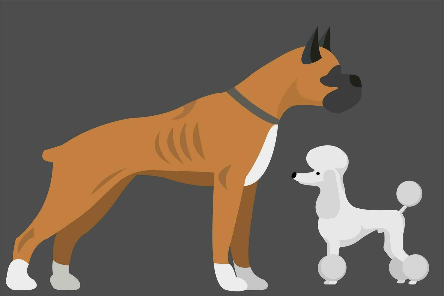 realistic dog vector. two dogs facing each other, Vector illustration