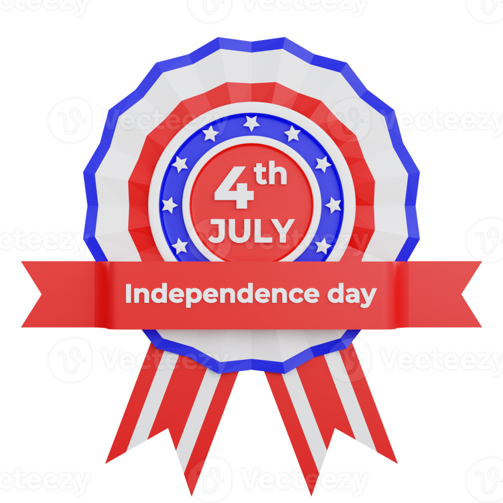 Representación 3d feliz cuatro de julio día de la independencia