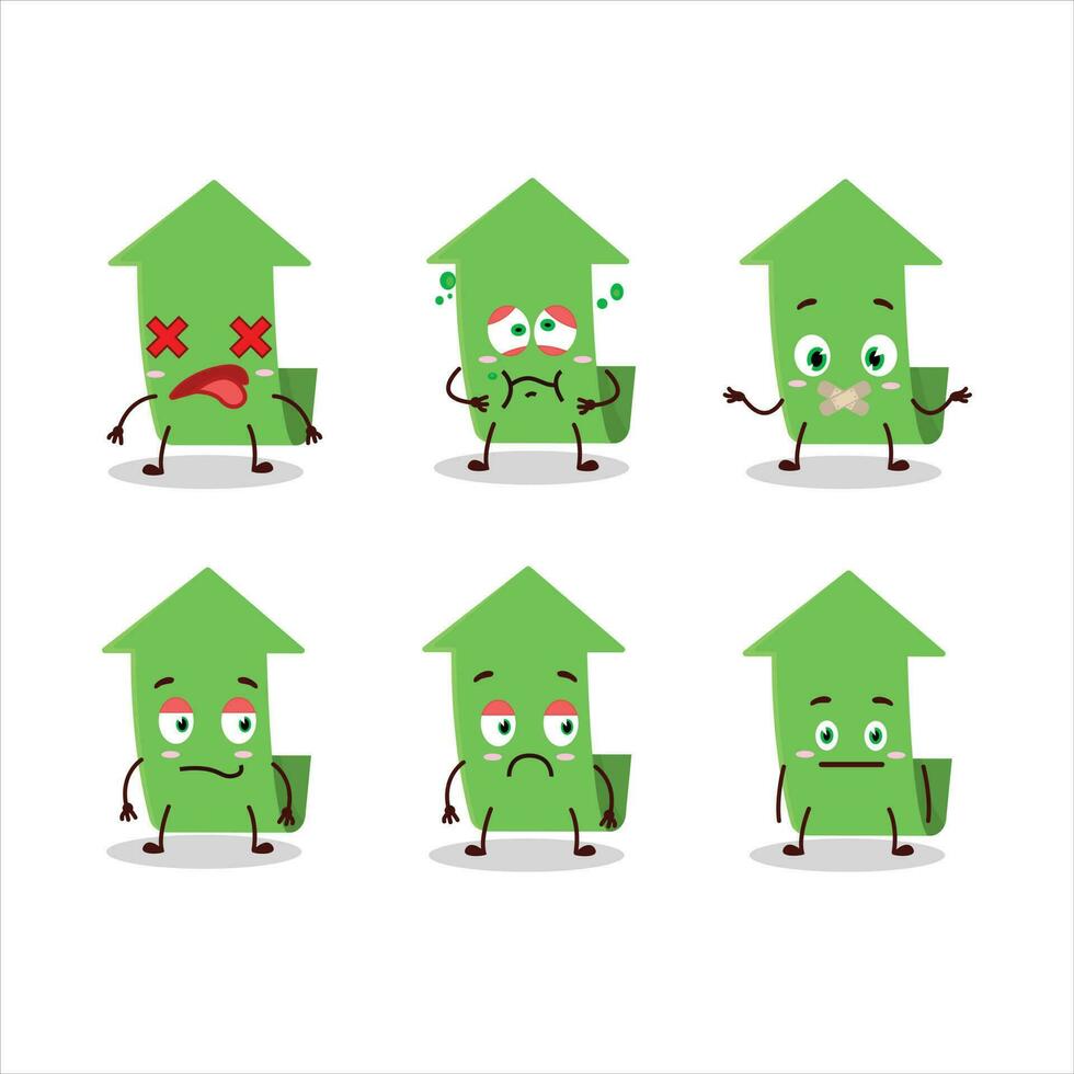 Arrow up cartoon character with nope expression vector