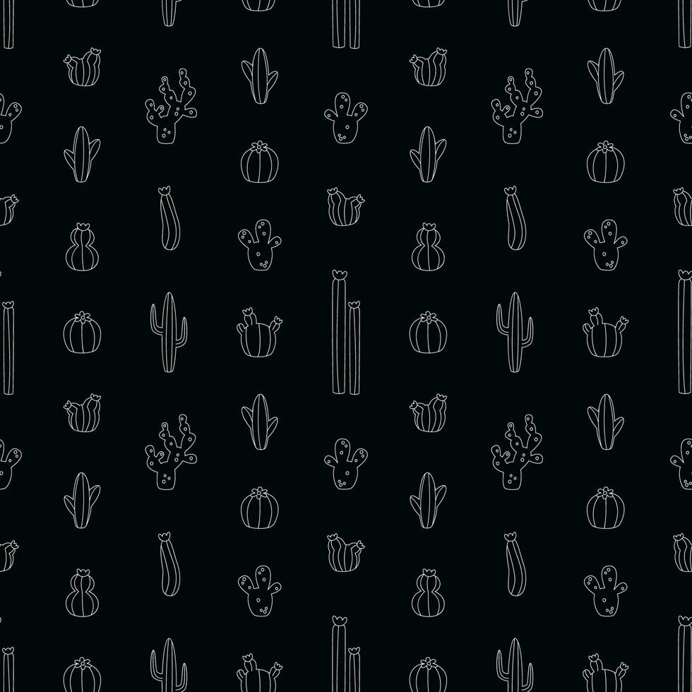Vector seamless pattern with cactus