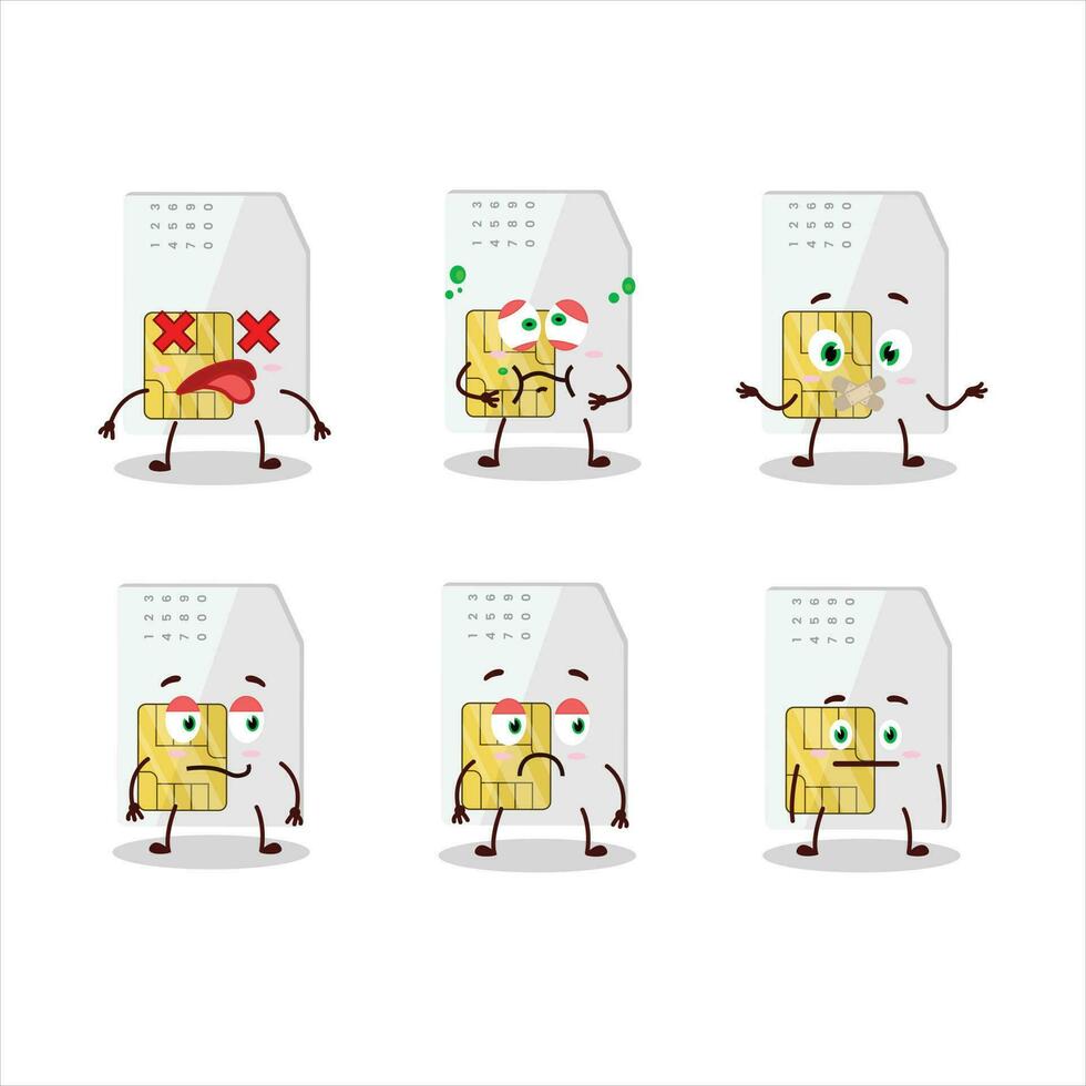Sim card cartoon character with nope expression vector