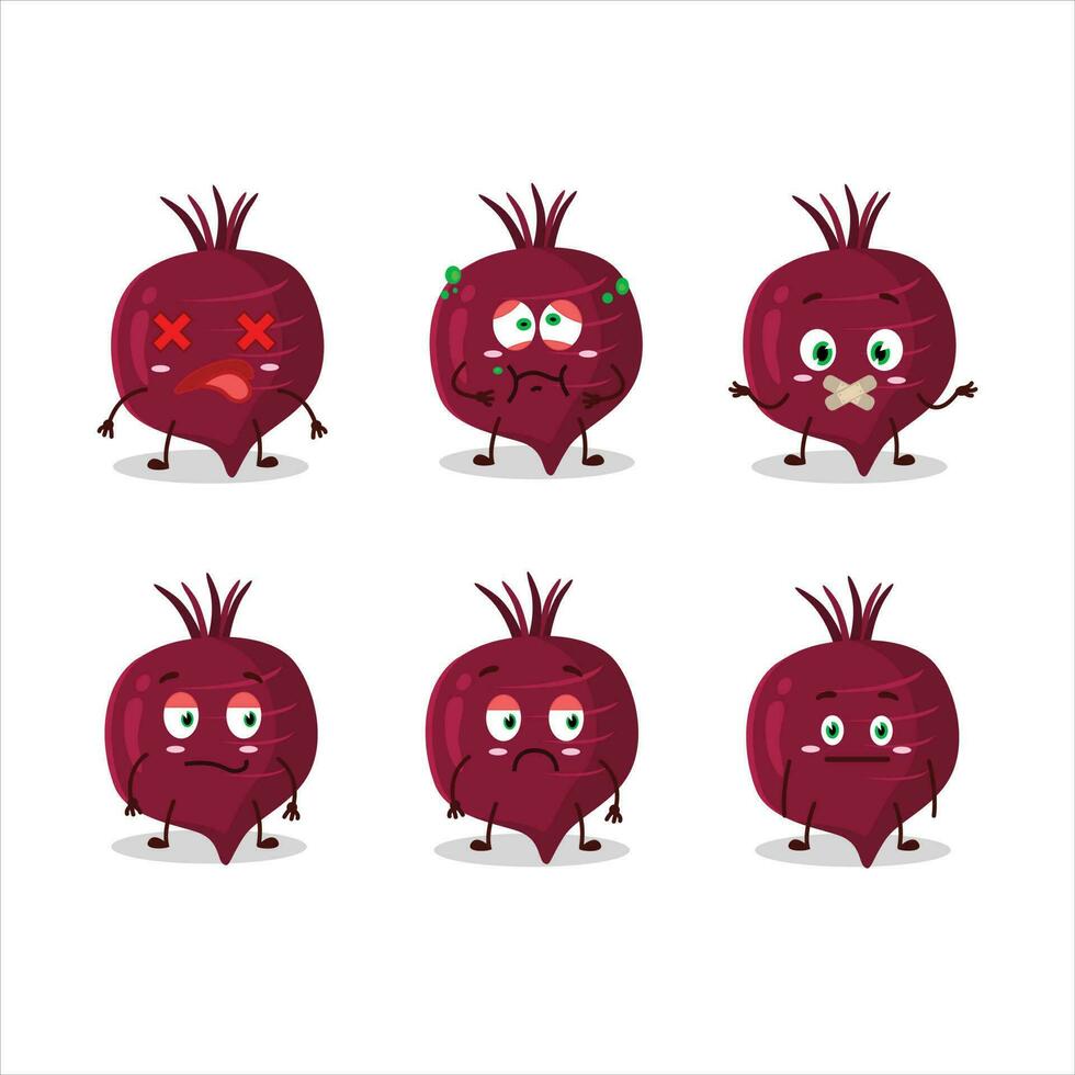 Beet root cartoon character with nope expression vector