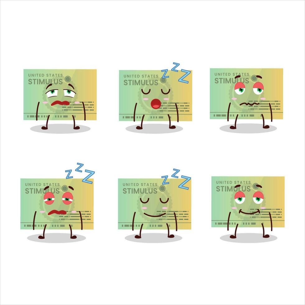Cartoon character of stimulsus check with sleepy expression vector
