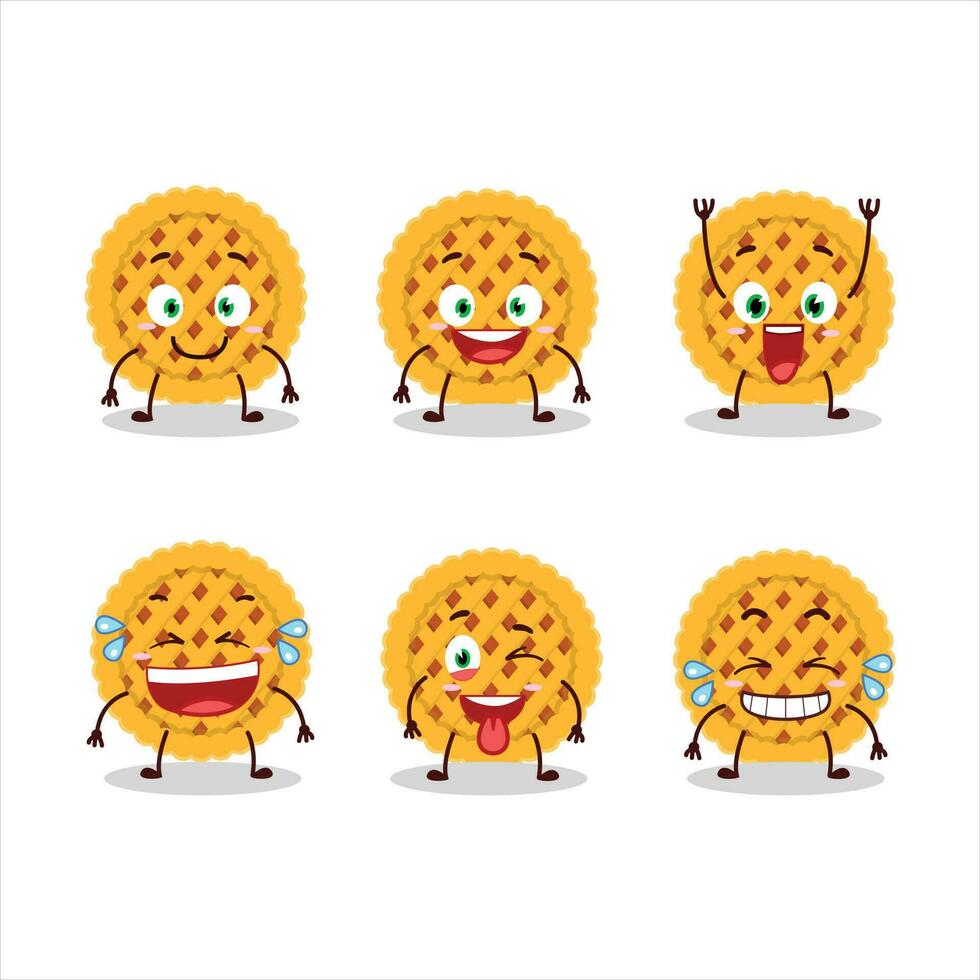 Cartoon character of pumpkin pie with smile expression vector