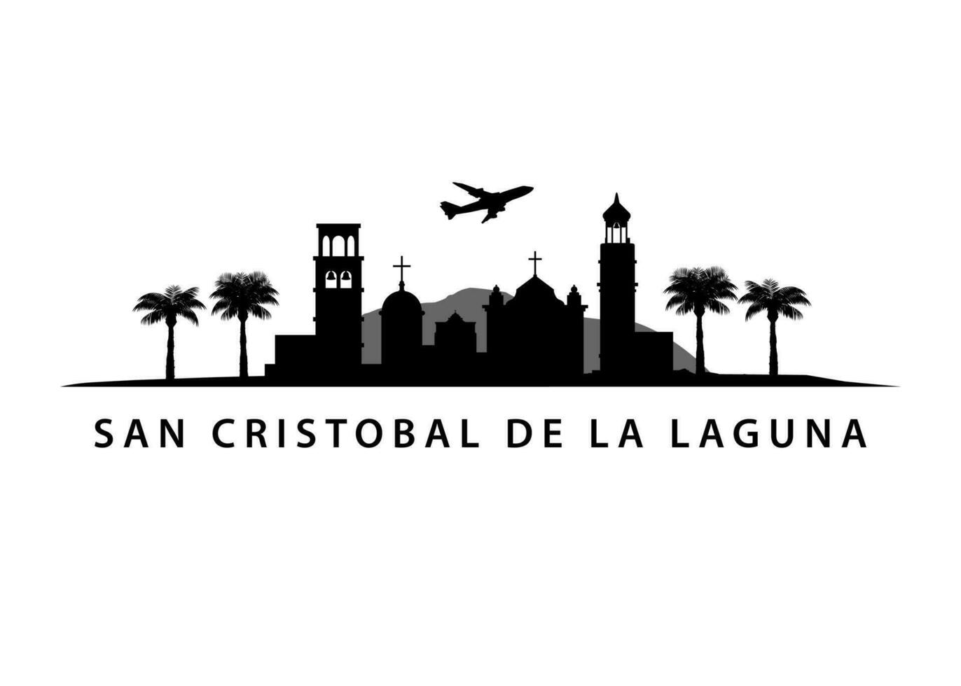 San Cristobal De La Laguna Cityscape Tenerife Skyline  City on Tropical Spanish Island vector