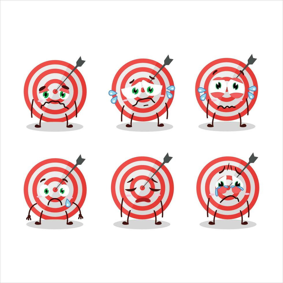 Target cartoon in character with sad expression vector