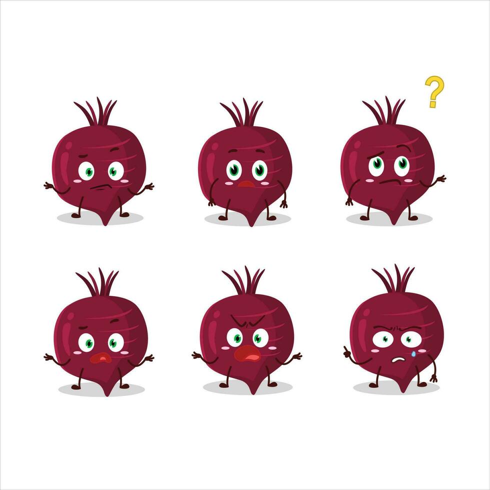 Cartoon character of beet root with what expression vector