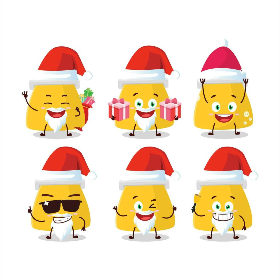 Papa Noel claus emoticones con moneda bolso dibujos animados personaje vector