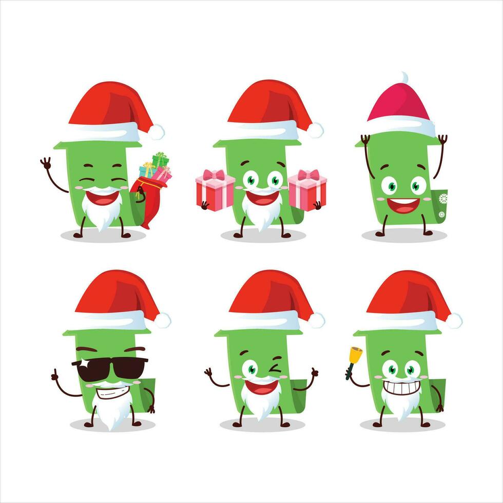 Santa Claus emoticons with arrow up cartoon character vector