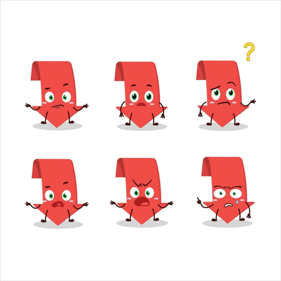 Cartoon character of arrow down with what expression vector