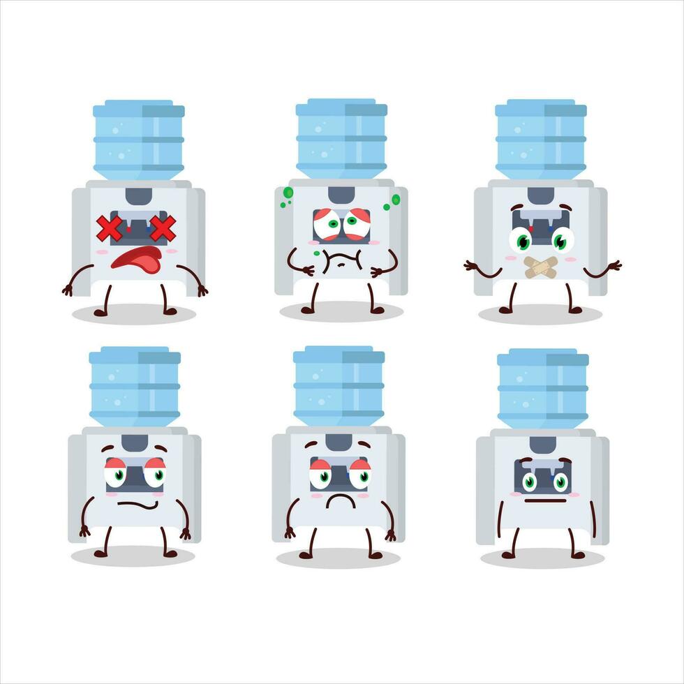 Water cooler cartoon character with nope expression vector