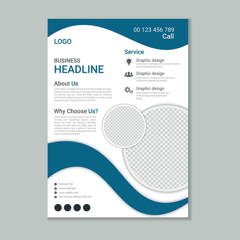 Corporate business flyer layout, Flyer cover design, Annual report, Corporate presentation, Digital marketing flyer, Business brochure template design with mockup vector