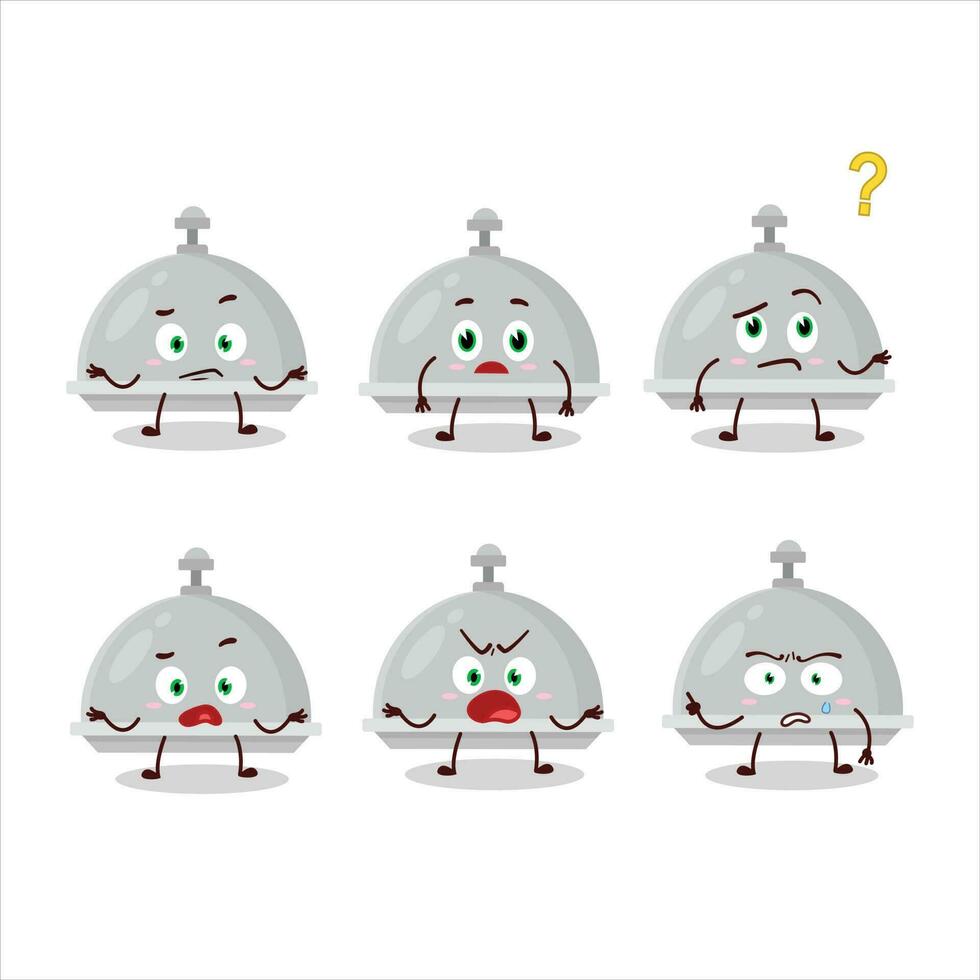 Cartoon character of silver cloche with what expression vector