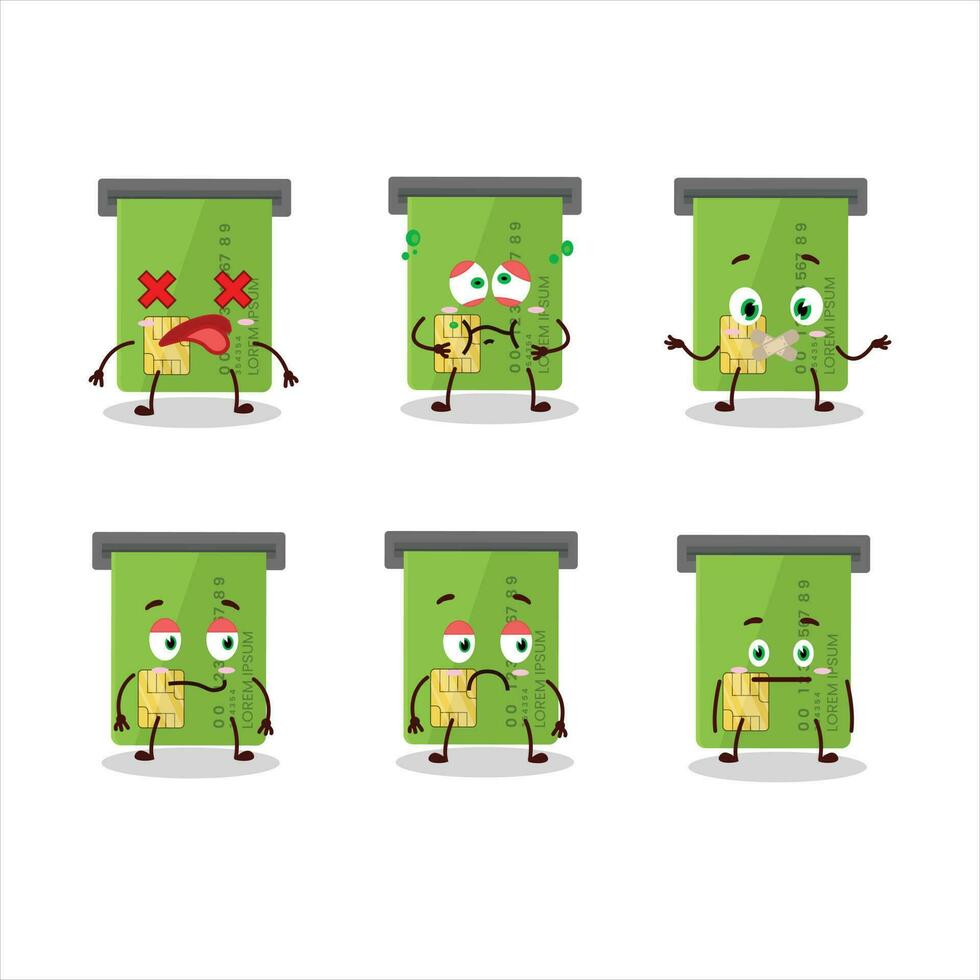 ATM card slot cartoon character with nope expression vector