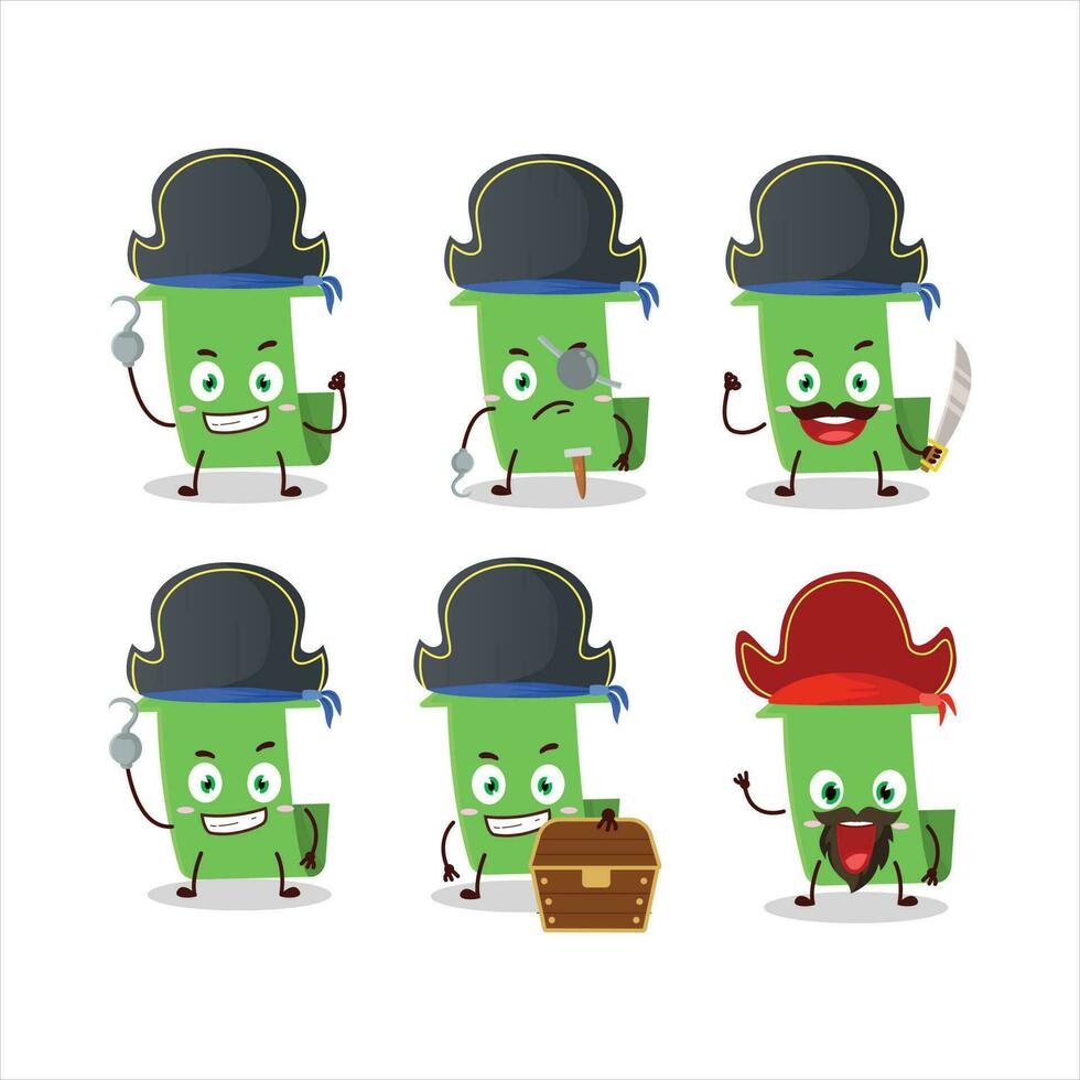 dibujos animados personaje de flecha arriba con varios piratas emoticones vector