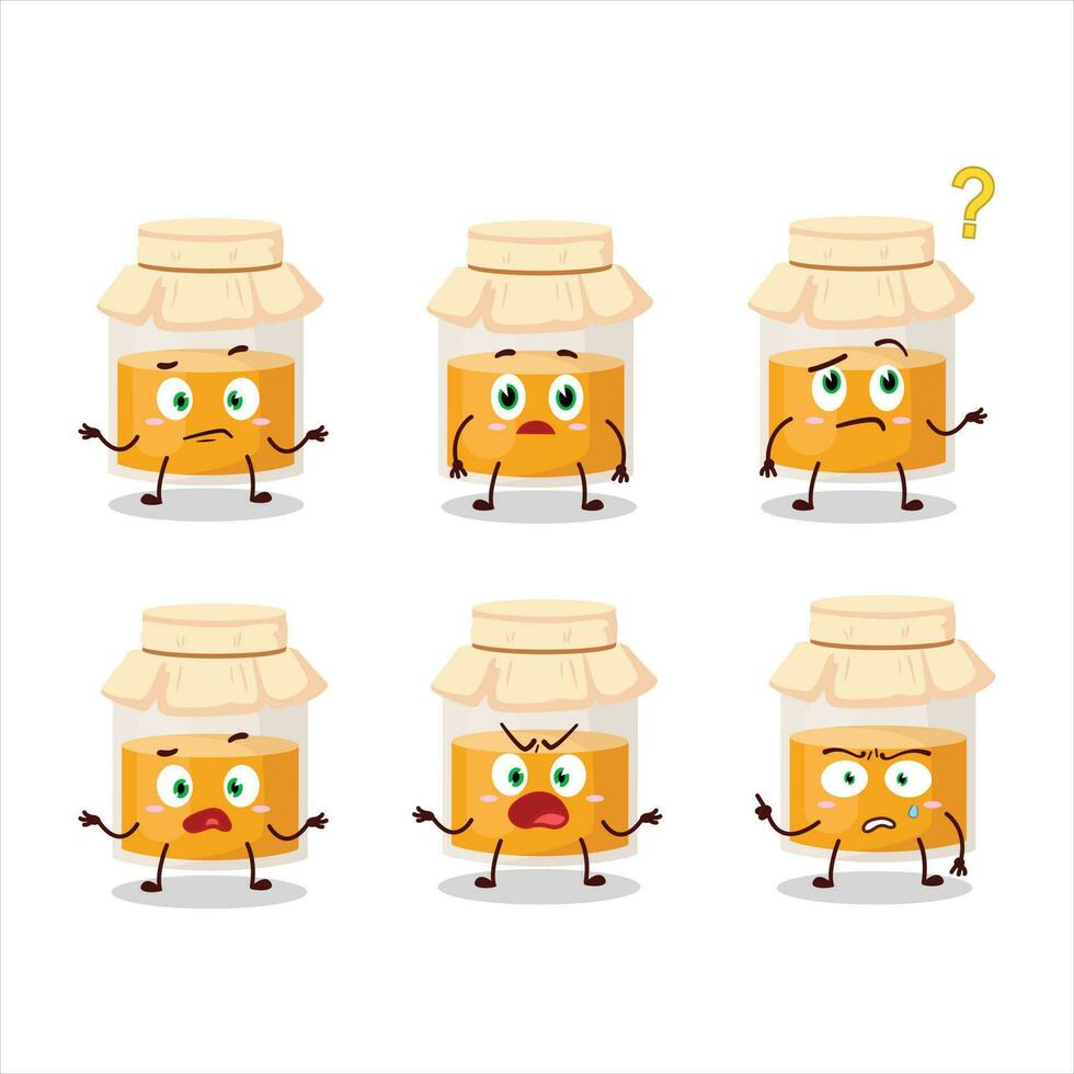 Cartoon character of white honey jar with what expression vector