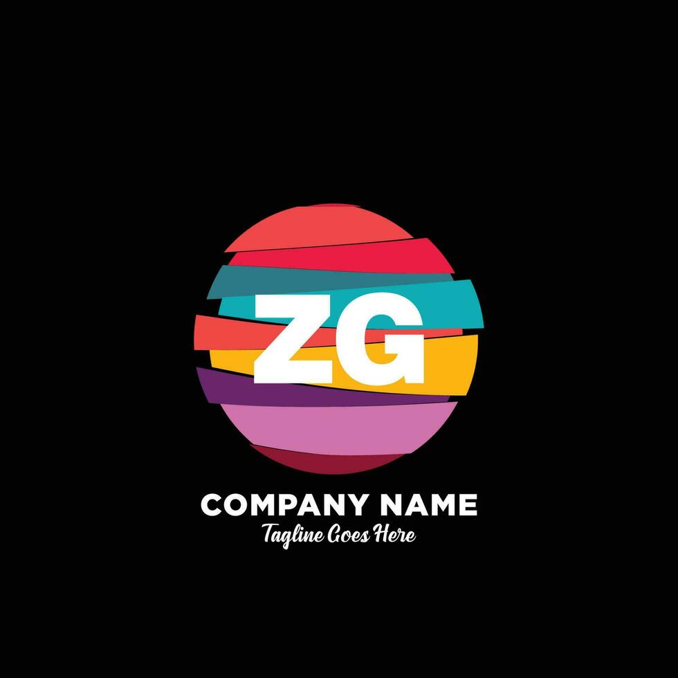 ZG initial logo With Colorful template vector. vector