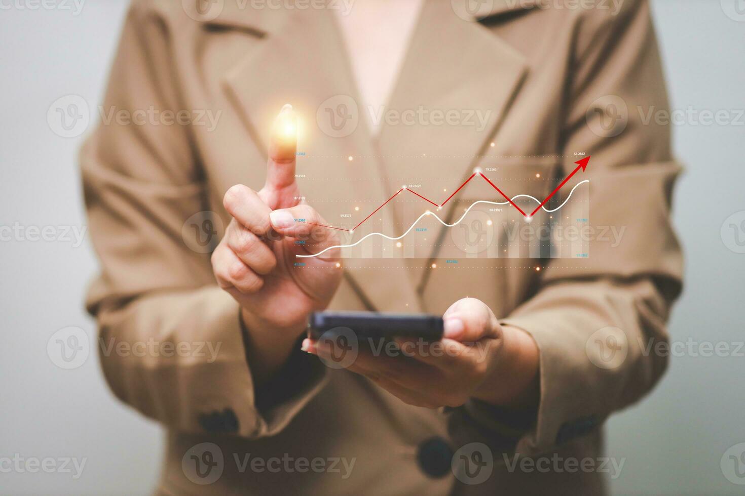 Data analytics report business strategy, management tools, Stock market indicator or forex trading graph and financial investment. photo