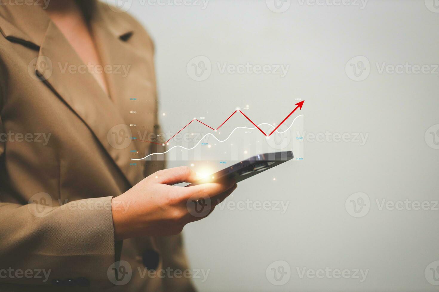 Data analytics report business strategy, management tools, Stock market indicator or forex trading graph and financial investment. photo